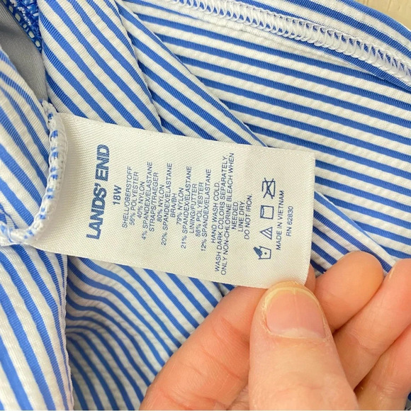 Lands end Keyhole high neck modest tankini top adjustable straps Sz 18 plus - Picture 4 of 6